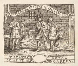 Zum Nutzen von Mr. Walker, Theatre Royal, Covent Garden, veröffentlicht 1822 von William Hogarth