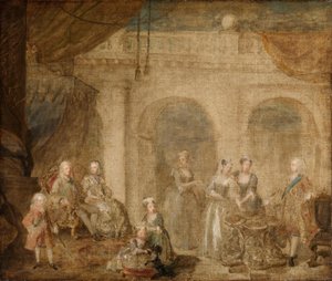 George II., König von England und seine Familie von William Hogarth