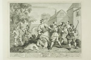 Hudibras von Trulla besiegt, Platte fünf aus Hudibras von William Hogarth