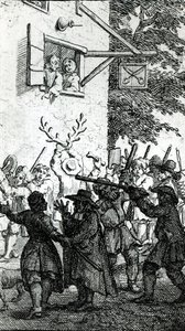 Aufruhr gegen einen Schneider von William Hogarth
