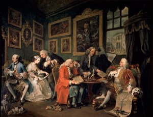 Die Modeheirat: 1, Der Ehevertrag, 1743 von William Hogarth
