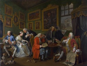 Heiratsmarkt: I - Der Ehevertrag, ca. 1743 von William Hogarth