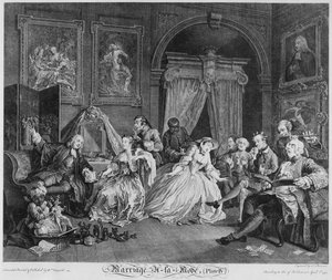 Marriage a la Mode, Platte IV, Die Toilette von William Hogarth
