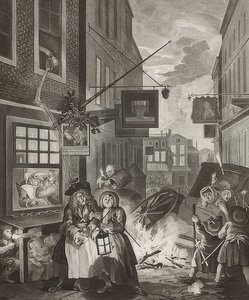 Nacht. Aus: Die vier Tageszeiten von William Hogarth