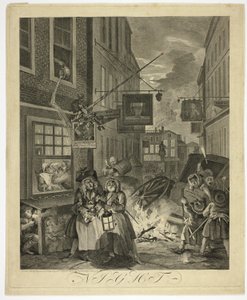 Nacht, Platte vier aus Die vier Tageszeiten von William Hogarth