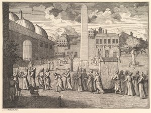 Prozession durch das Hippodrom, Konstantinopel, aus Aubry de La Mottrayes Reisen, 1723-24
