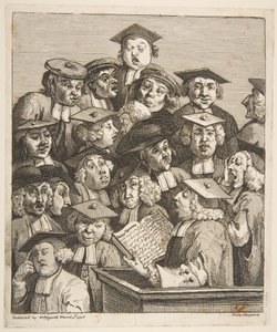 Gelehrte bei einer Vorlesung von William Hogarth