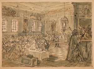 Skizze für Industry and Idleness - Platte VIII, 1747 von William Hogarth