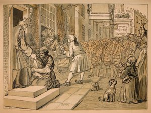 Skizze für Fleiß und Müßiggang - Platte VI, 1747 von William Hogarth