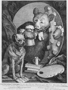 Der Schläger Charles Churchill, einst der Reverend, in der Rolle eines russischen Herkules, 1763 von William Hogarth