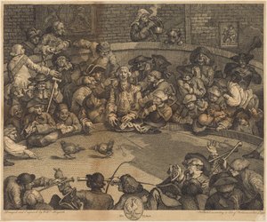Die Hahnenkampfarena von William Hogarth