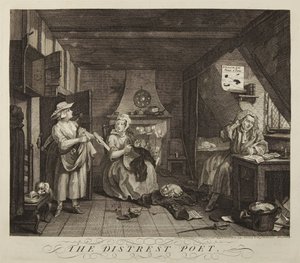 Der bedrängte Dichter von William Hogarth