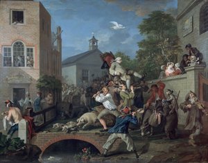 Die Wahl IV: Der Abgeordnete wird gefeiert von William Hogarth