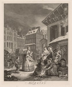 Die vier Tageszeiten: Morgen, 1738 von William Hogarth