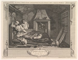 Der faule Lehrling kehrt vom Meer zurück und ist in einer Dachkammer mit einer gewöhnlichen Prostituierten..., 30. Dezember 1747