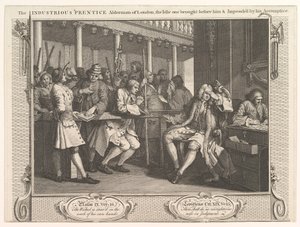 Der fleißige Lehrling, Alderman von London, der faule vor ihm gebracht, September 30, 1747