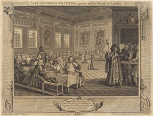 Der fleißige Lehrling wird reich und Sheriff von London von William Hogarth