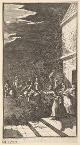 Die neue Metamorphose, Tafel 3: Die Banditen entführen Camilla, 1724 von William Hogarth