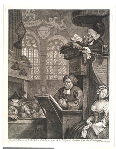 Die schlafende Gemeinde von William Hogarth