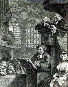 Die schlafende Gemeinde, 1736 von William Hogarth