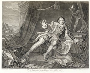 Der Schauspieler David Garrick in der Rolle von Richard III, 1746