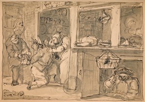 Unbenutzte Zeichnung für Industry and Idleness, 1747 von William Hogarth
