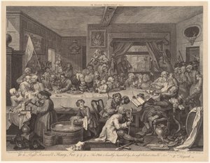 Wahlfeier, Blatt 1 der Folge "Die Wahlen" von William Hogarth