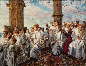 Maienmorgen am Magdalen College, Oxford, Alte jährliche Zeremonie von William Holman Hunt