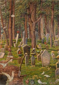 Die schlafende Stadt: der Friedhof von Pera, Konstantinopel von William Holman Hunt