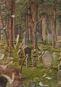 Die schlafende Stadt: der Friedhof von Pera, Konstantinopel von William Holman Hunt