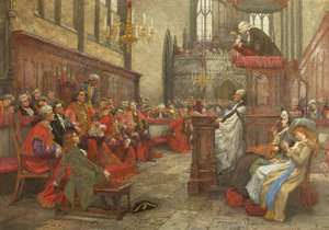 John Wesley predigt vor dem Bürgermeister und der Stadtverwaltung von Bristol