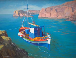 Griechisches Boot vor Rhodos