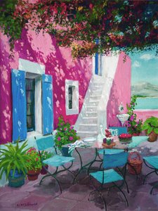 Heiße rosa Terrasse