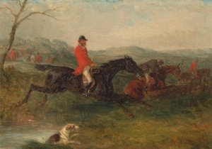 Fuchsjagd: Überqueren eines Baches von William J. Shayer