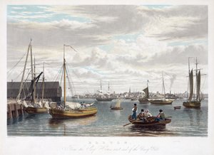 Boston, vom Schiffshaus, Westende des Navy Yard, ca. 1833 von William James Bennett