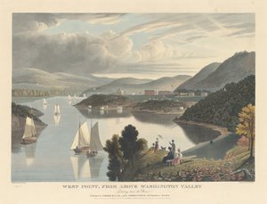 West Point, von oberhalb des Washington Valley: Blick flussabwärts von William James Bennett after George Cooke