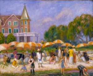 Strandsonnenschirme in Blue Point, ca. 1915 von William James Glackens