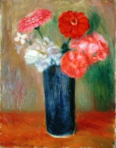 Blumen in einer blauen Vase