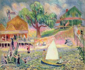 Das grüne Strandhaus, Belport, Long Island von William James Glackens