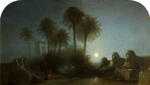 Allee der Sphinxe, Mondlicht, Theben