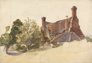 Studie eines Cottages an einem Weg von William James Muller