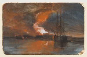 Das Brennen des neuen Gefängnisses, Bristol von William James Muller