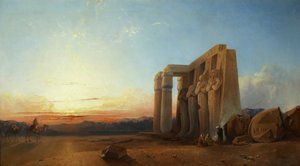 Das Ramesseum in Theben, Sonnenuntergang