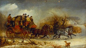 Kutschenszene - Durch die vier Jahreszeiten: Winter von William Joseph Shayer
