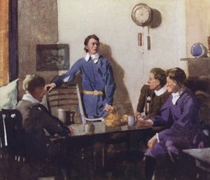 Illustration für The Compleat Angler von Izaak Walton (Farblithografie)