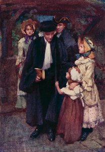 Illustration für The Deserted Village von Oliver Goldsmith (Farblithografie)