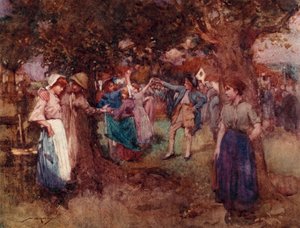 Illustration für The Deserted Village von Oliver Goldsmith (Farblithografie) von William Lee Hankey