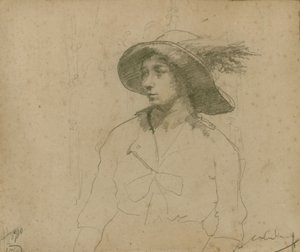 Studie für ein Porträt einer sitzenden Frau mit Hut von William Lee Hankey