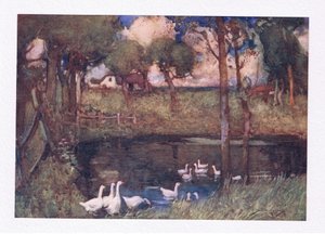 Die lärmenden Gänse, die über den Teich schnatterten von William Lee Hankey