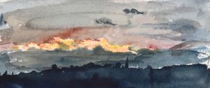 Eine Lücke in den Abendwolken